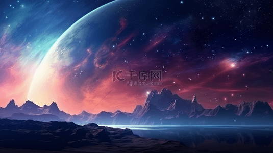 蓝色星球科技背景图片_科技感浩瀚星空创意背景2