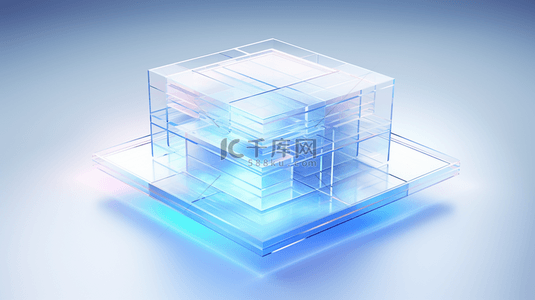 几何方块立体背景图片_蓝色科技感简约几何创意背景31