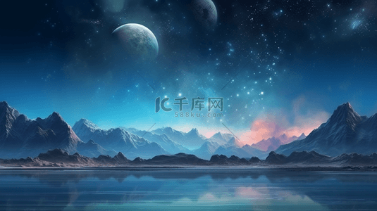 海洋背景图片_科技感浩瀚星空创意背景8