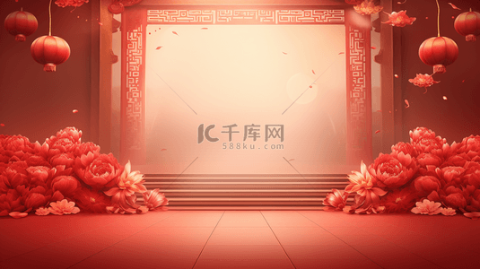 红色喜庆中国风古典背景5