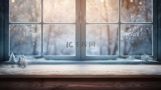 背景图片_冬天窗户玻璃上的窗花雪花1