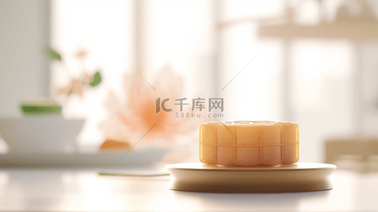 中秋节中式背景图片_柔和光效传统中秋节中式月饼背景13