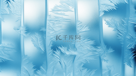 唯美霜降背景图片_蓝色科技感霜降雪花唯美背景2