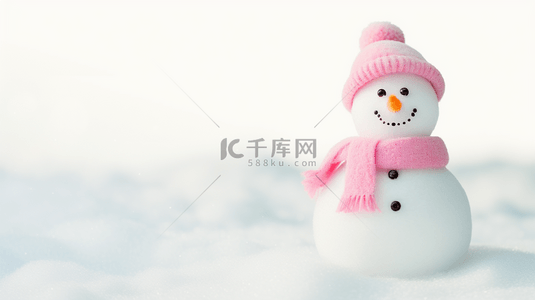 雪人白色背景图片_圣诞节可爱圣诞雪人白色雪地背景