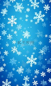 蓝色圣诞节背景背景图片_布满白色雪花片的蓝色圣诞节背景
