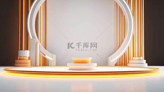 金色电商舞台简约C4D背景33