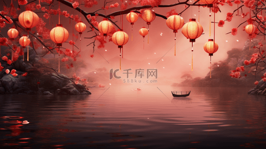 红色中国风春节喜庆背景26