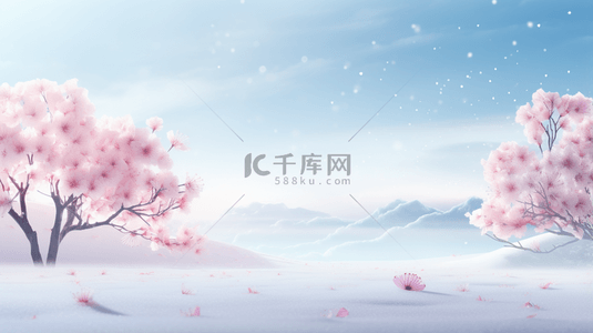 中国风古典唯美雪中梅花创意背景23