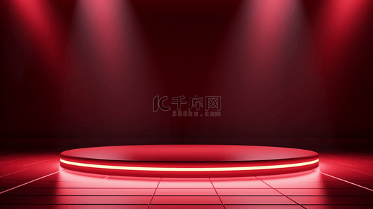 舞台背景图片_红色科技感光效简约舞台背景1
