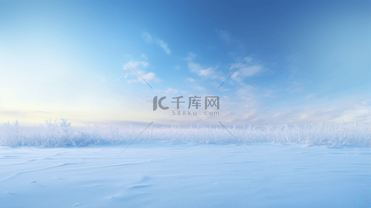 冬季背景图片_蓝色科技感唯美雪地背景6