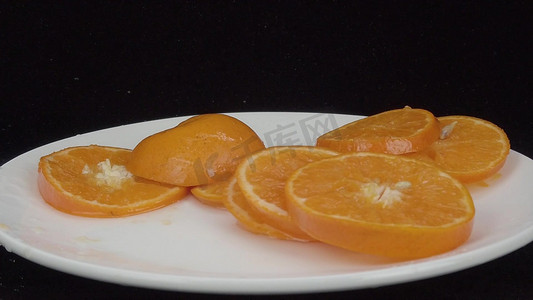 夏天橙子摄影照片_橙子切片慢放实拍