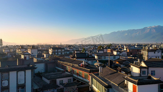 国风美景摄影照片_航拍古风复古建筑屋顶古镇中国风