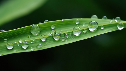 绿叶水珠背景图片_绿叶上的水珠水滴雨水9