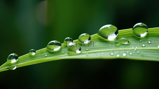 绿叶水珠背景图片_绿叶上的水珠水滴雨水4