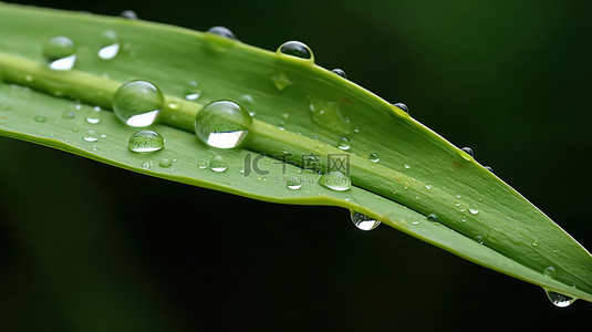 绿叶水珠背景图片_绿叶上的水珠水滴雨水14