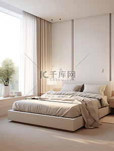 家居卧室背景背景图片_柔和舒适的卧室家居背景3