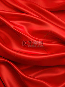 红色丝绸布褶皱背景18