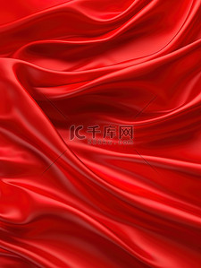 红色丝绸布褶皱背景12