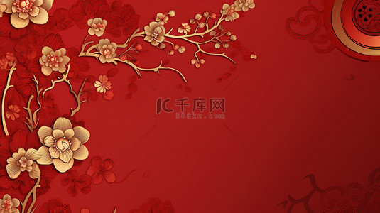 中国元素节日背景图片_中国新年元素红色背景1