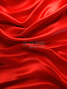 红色丝绸布褶皱背景1