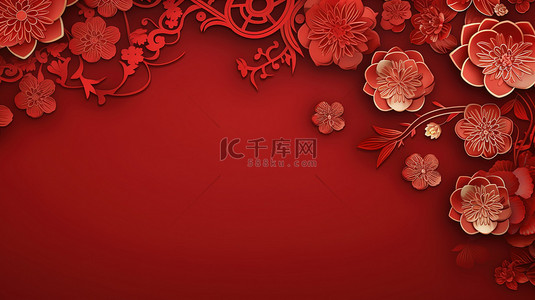 中国元素背景图片_中国新年元素红色背景6