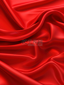 红色丝绸布褶皱背景15