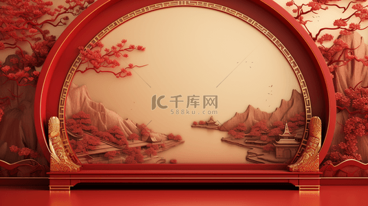 古典背景图片_红色中国风古典喜庆创意背景13