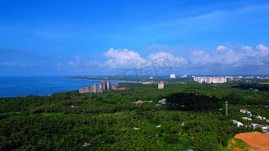 海南文昌木兰湾旅游公路风光城市交通天空