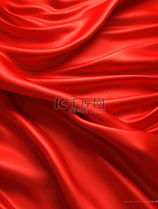 红色丝绸布褶皱背景4