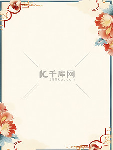 中式背景背景图片_复古中式画框米色背景11