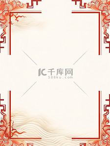 中式背景背景图片_复古中式画框米色背景14