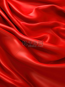 红色丝绸布褶皱背景16