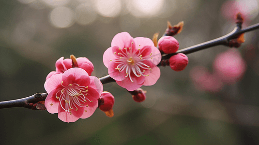 盛开的梅花摄影照片_杭州植物园盛开的梅花