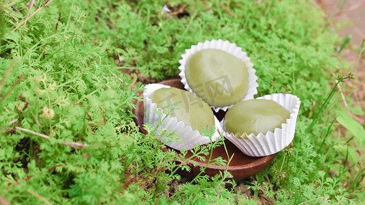 实拍清明节艾草青团美食实拍素材