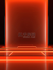 电商红色橙色3D空间电商背景4