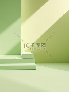 浅绿色几何立体电商背景19