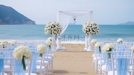 婚礼装饰背景图片_婚庆旺季海滩婚礼装饰14