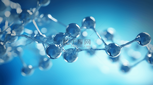 细胞蓝色背景图片_蓝色分子结构背景15