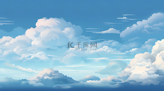 蓝天白云平面矢量图1