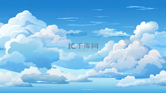 矢量天空天空背景图片_蓝天白云平面矢量图13