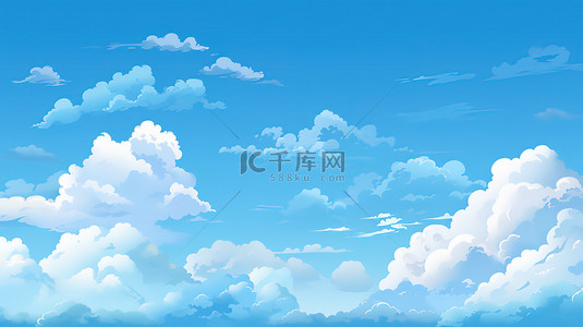 矢量天空天空背景图片_蓝天白云平面矢量图11