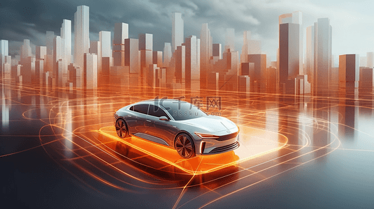 车背景图片_科技超导体室温超导新型能源概念车型车展