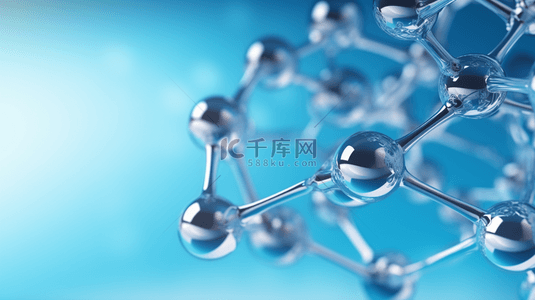 细胞蓝色背景图片_蓝色分子结构背景16