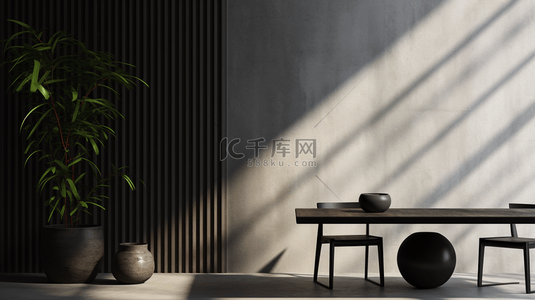 茶具设计背景图片_窗边的黑色墙和木桌背景3