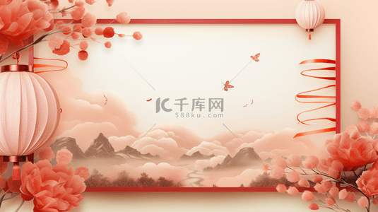 新年喜庆背景边框背景图片_中国风新年春节装饰边框背景10