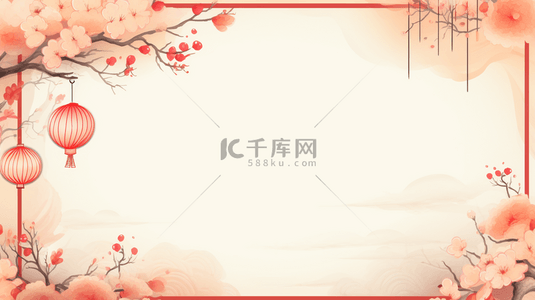 吉祥新年背景图片_中国风新年春节装饰边框背景26