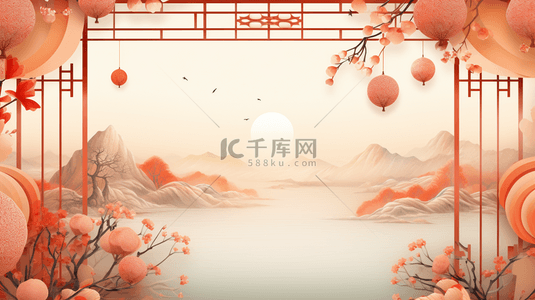 新年喜庆背景边框背景图片_中国风新年春节装饰边框背景9