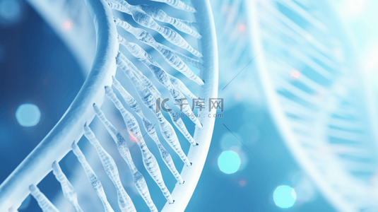 蓝色科技感基因双螺旋结构背景30