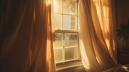 阳光透过窗户背景图片_晨光透过卧室的窗户8
