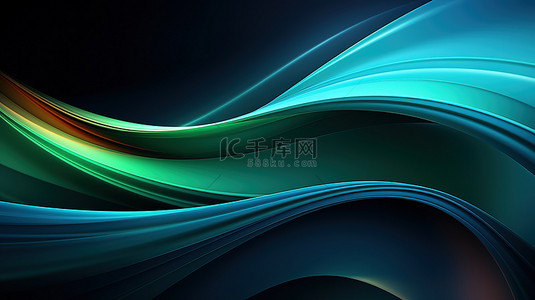 商务科技背景蓝色背景图片_绿色螺旋的抽象蓝色背景8